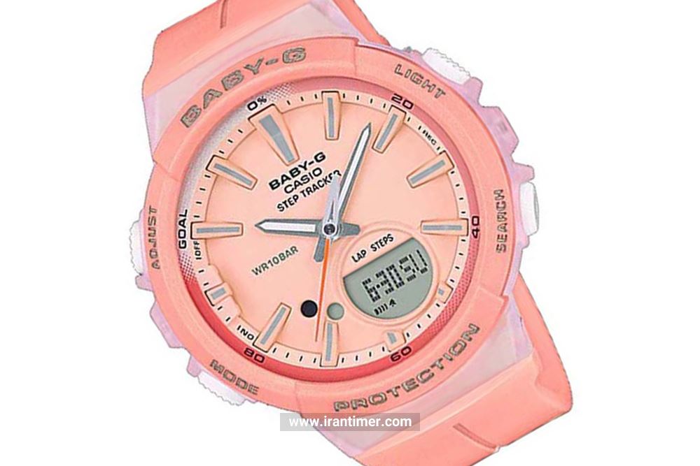 ساعت مچی دخترانه کاسیو مدل BGS-100-4ADR یک ساعت دارای زمان سنج (Stopwatch) با طراحی صفحه حرفه ای