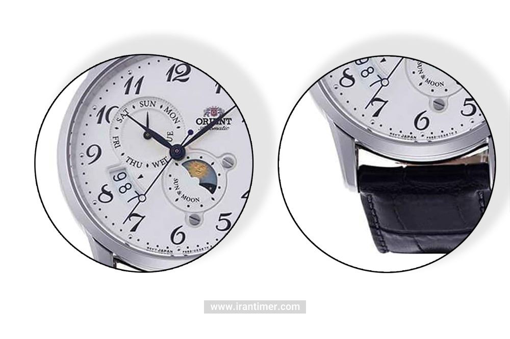 ساعت مچی مردانه اورینت مدل RA-AK0003S00C ساعتی دارای نشانگر ماه و خورشید بهره مند از طراحی صفحه منحصر به فرد