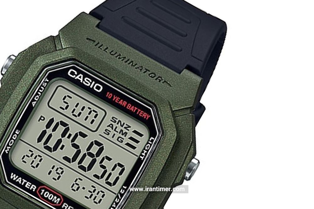 ساعت مچی مردانه کاسیو مدل W-800HM-3AVDF یک ساعت دارای زمان سنج (Stopwatch) با کیفیت و اعتبار برند