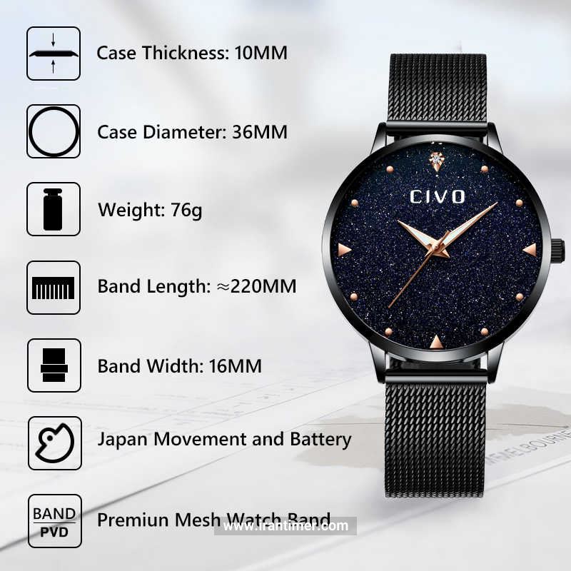 قیمت و خرید ساعت مچی زنانه سیوو(CIVO) مدل 1106342 کلاسیک | اورجینال و اصلی