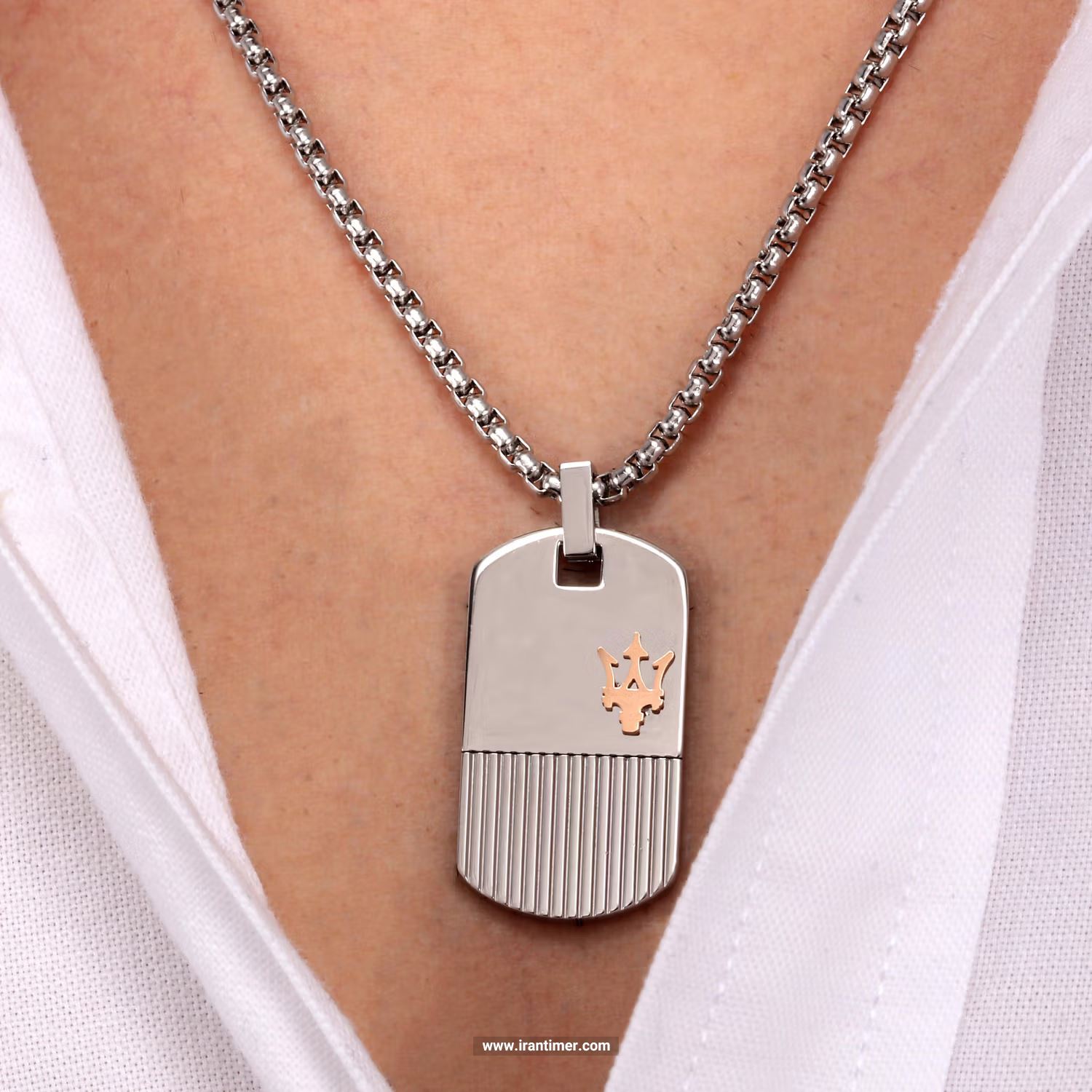 قیمت و خرید گردنبند مردانه مازراتی(MASERATI) مدل JM121ATK08 کلاسیک | اورجینال و اصلی