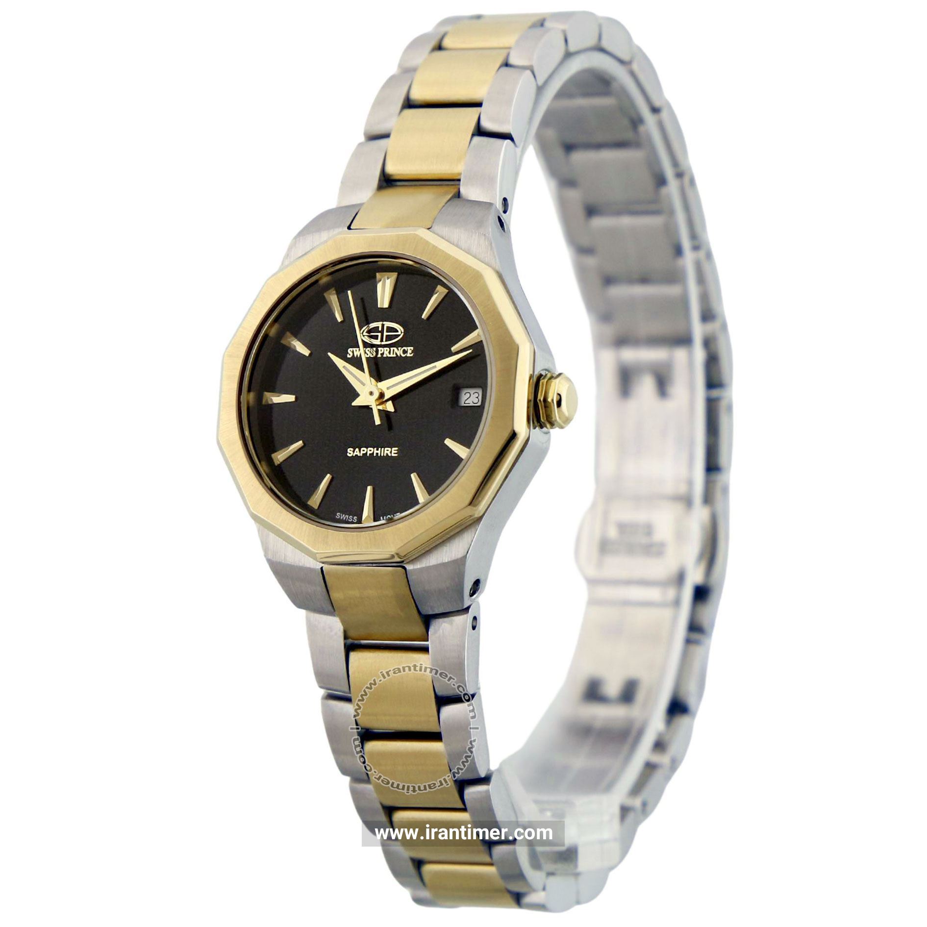 قیمت و خرید ساعت مچی زنانه سوئیس پرنس(Swiss Prince) مدل 2002G-WOMEN-BLACK-SILVER-GOLD کلاسیک | اورجینال و اصلی