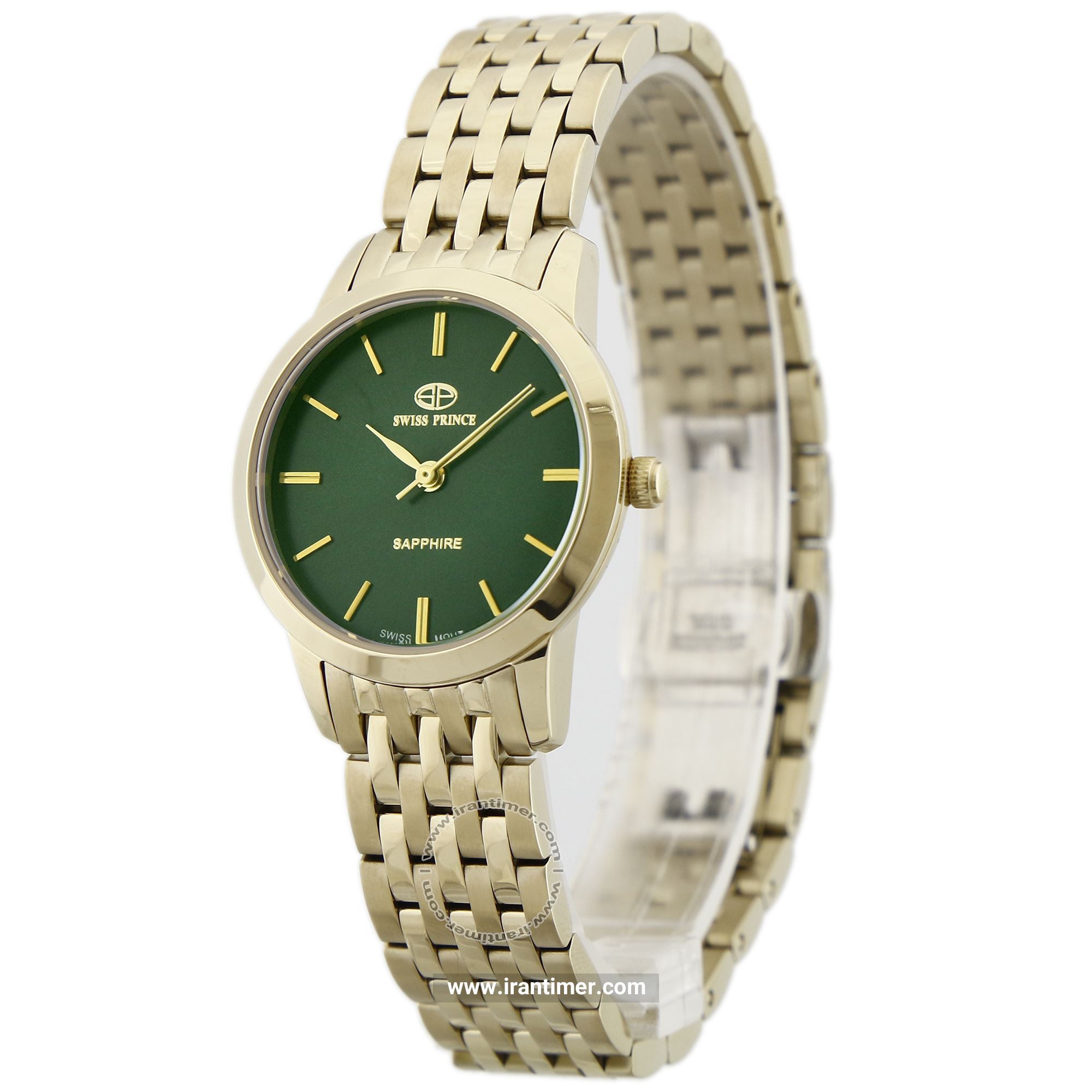 قیمت و خرید ساعت مچی زنانه سوئیس پرنس(Swiss Prince) مدل 2001G-WOMEN-GOLD-GREEN کلاسیک | اورجینال و اصلی