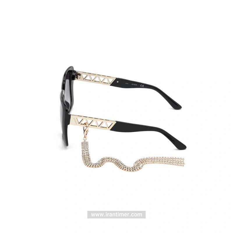 قیمت و خرید عینک آفتابی زنانه فشن (guess) مدل GU 7689 01B 55-01 | اورجینال و اصلی