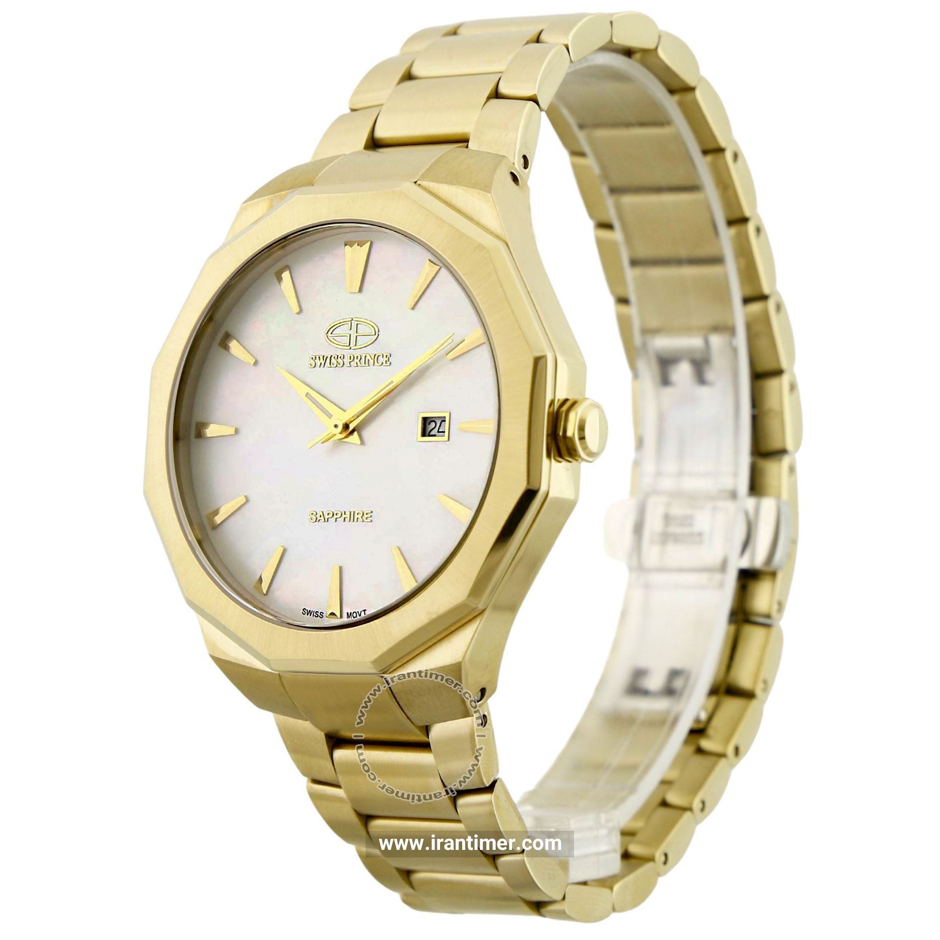 قیمت و خرید ساعت مچی مردانه سوئیس پرنس(Swiss Prince) مدل 2002G-MEN-SHELLYWHITE کلاسیک | اورجینال و اصلی
