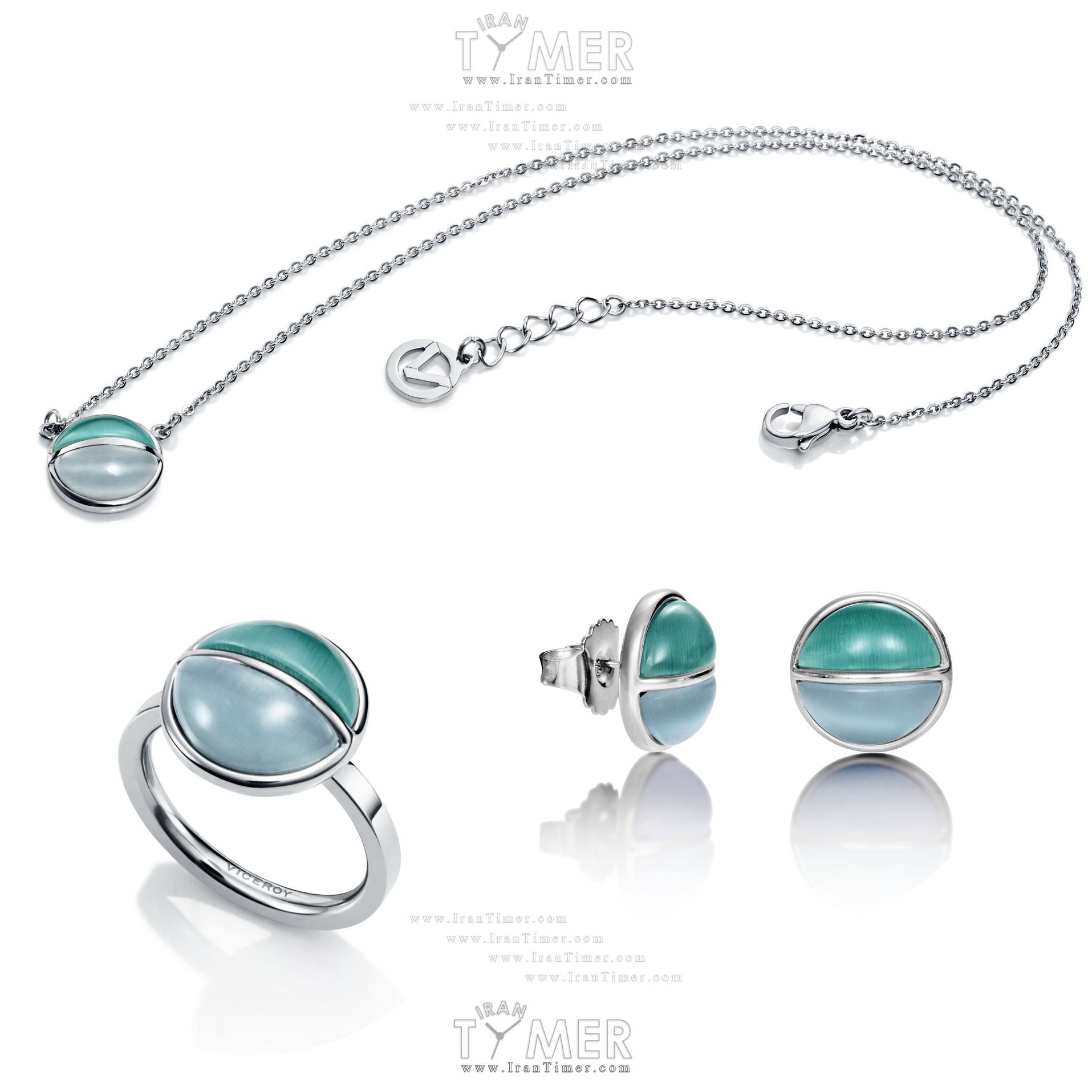 قیمت و خرید ست حلقه (انگشتر) گردنبند گوشواره زنانه ویسروی(VICEROY) مدل 6412E19016-SET کلاسیک | اورجینال و اصلی