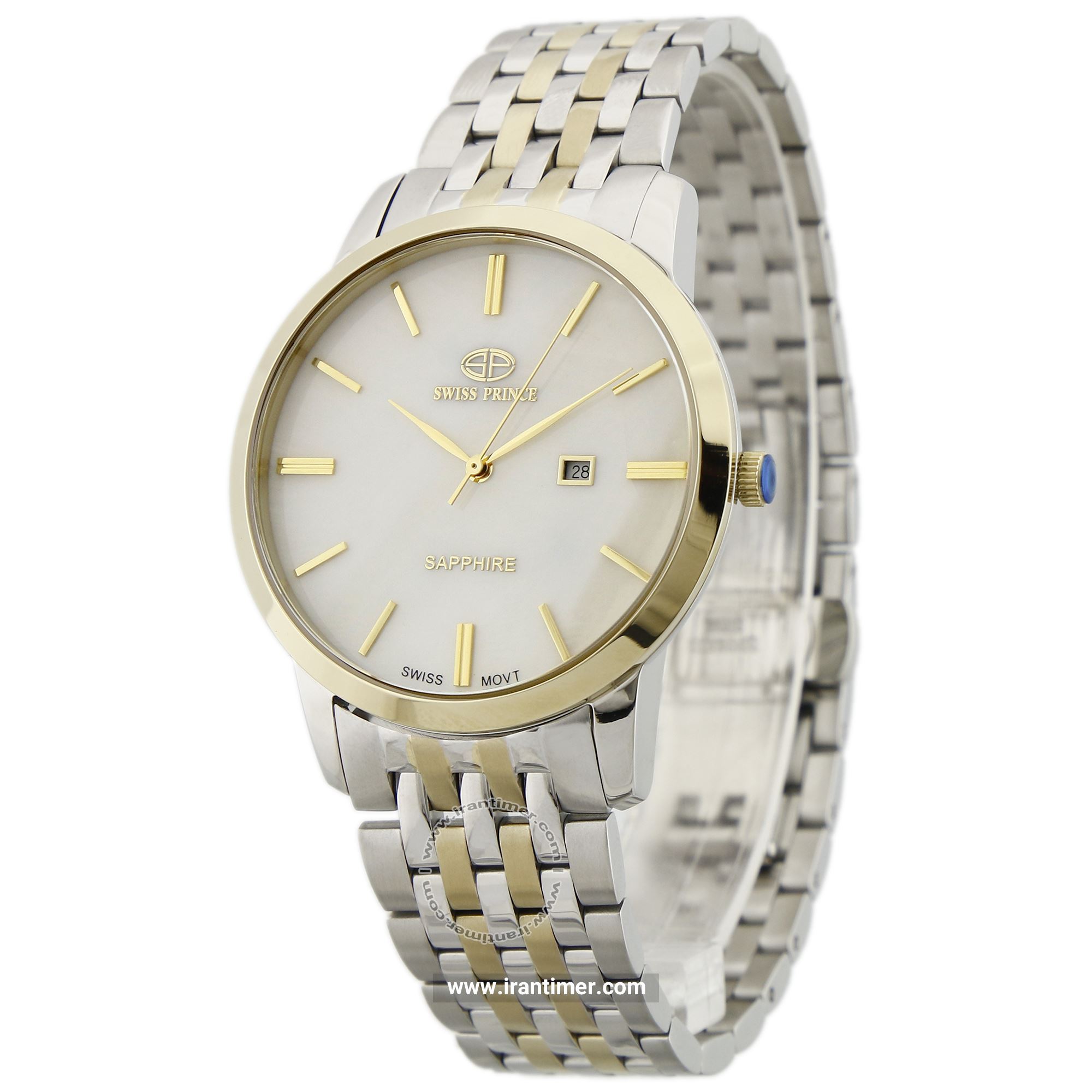 قیمت و خرید ساعت مچی مردانه سوئیس پرنس(Swiss Prince) مدل 2001G-MEN-SHELLYWHITE کلاسیک | اورجینال و اصلی
