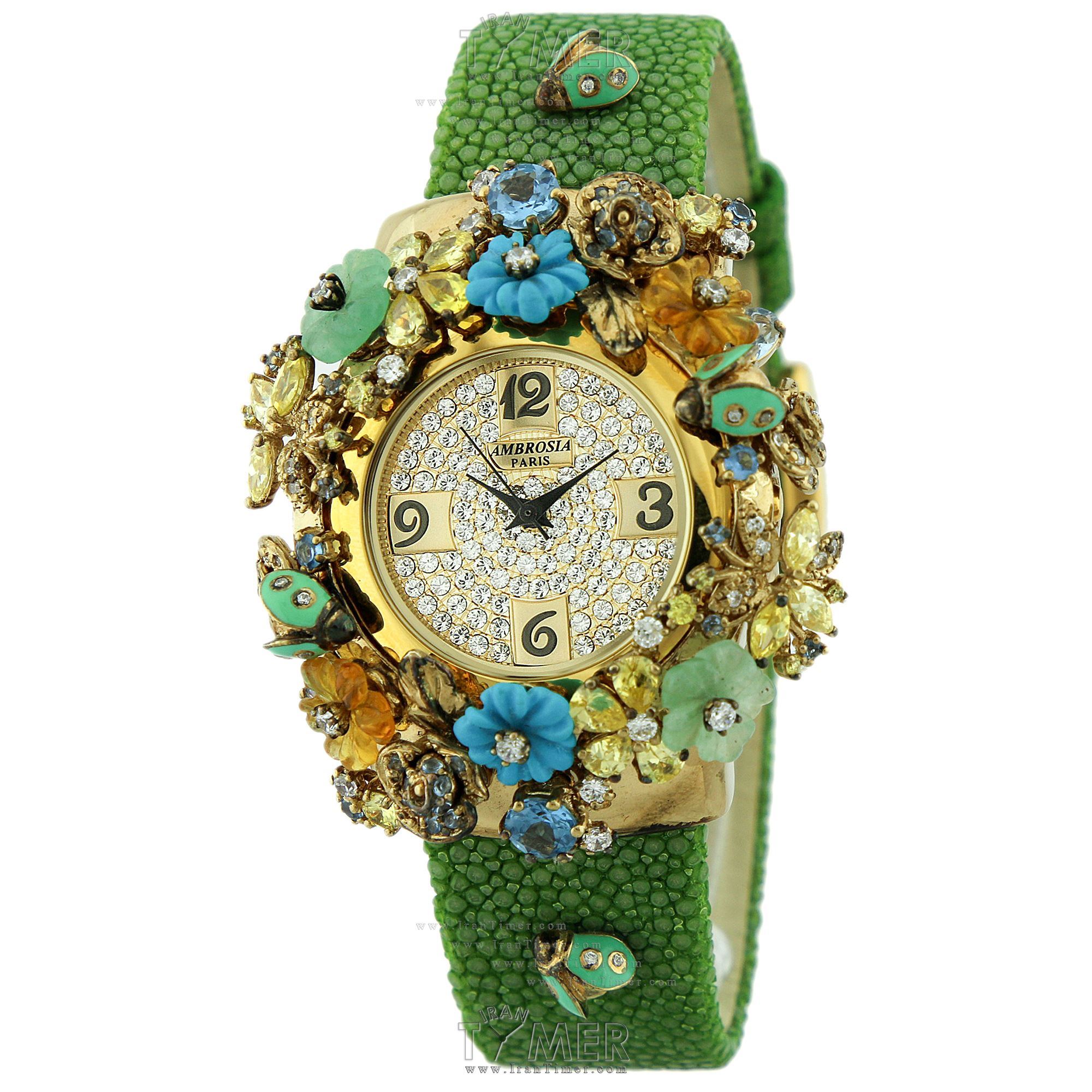 قیمت و خرید ساعت مچی زنانه آمبروزیا پاریس(AMBROSIA PARIS) مدل MERVEILLEUSE-MINT فشن | اورجینال و اصلی