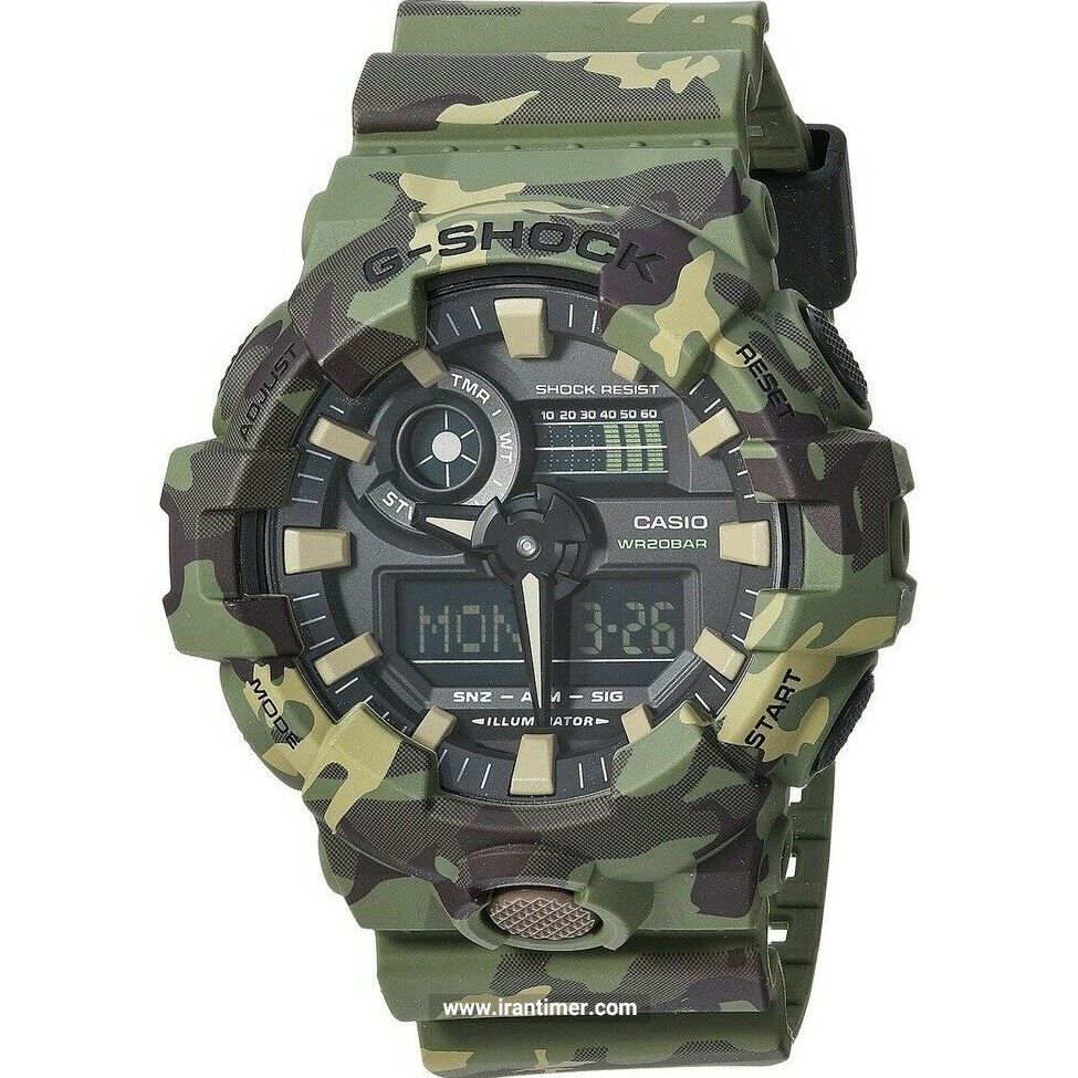 قیمت و خرید ساعت مچی مردانه کاسیو (CASIO) جی شاک مدل GA-700CM-3ADR اسپرت | اورجینال و اصلی