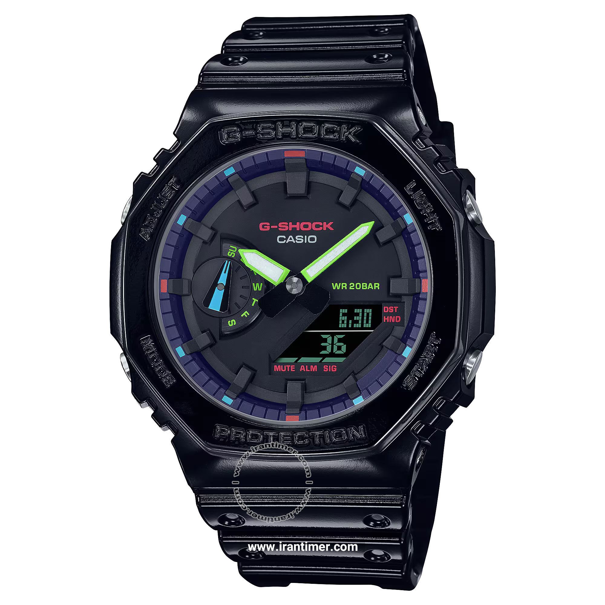 قیمت و خرید ساعت مچی مردانه کاسیو (CASIO) جی شاک مدل GA-2100RGB-1ADR اسپرت | اورجینال و اصلی