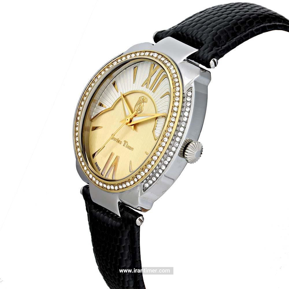 قیمت و خرید ساعت مچی زنانه سوئیس تایم(SWISS TIME) مدل ST 401-TTGPBlk/Wh.Gol فشن | اورجینال و اصلی