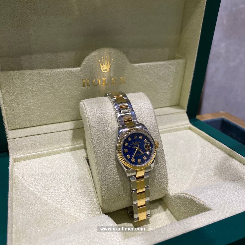 قیمت و خرید ساعت مچی زنانه رولکس(Rolex) مدل Date Just Lady 26mm Blue Dial-0001 فشن | اورجینال و اصلی