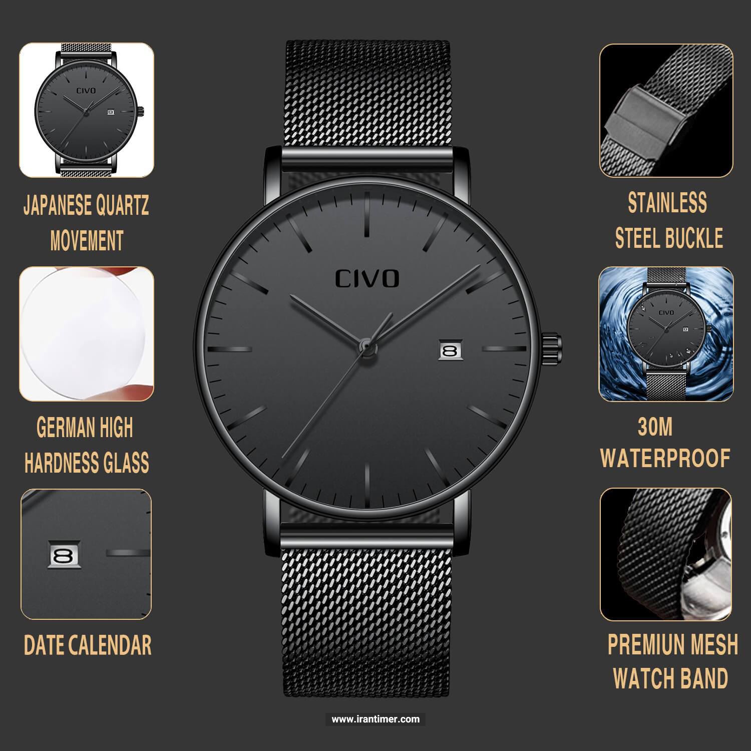 قیمت و خرید ساعت مچی مردانه سیوو(CIVO) مدل 1002262 کلاسیک | اورجینال و اصلی