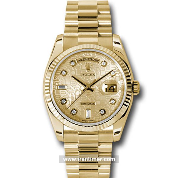 قیمت و خرید ساعت مچی مردانه رولکس(Rolex) مدل 118238 chjdp Gold کلاسیک | اورجینال و اصلی