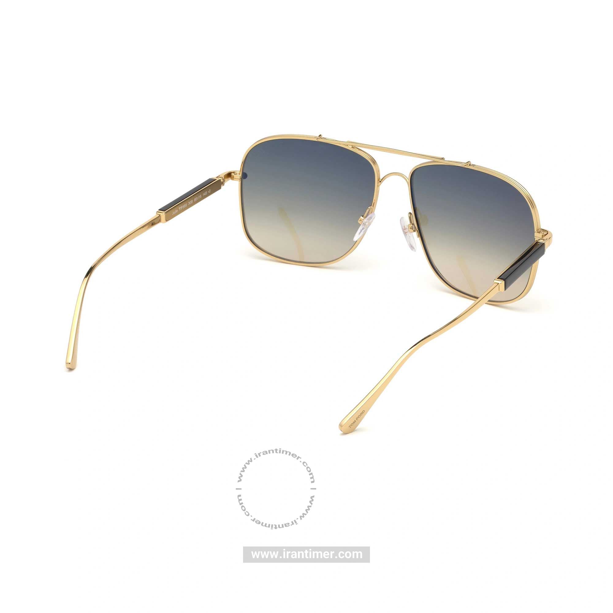 قیمت و خرید عینک آفتابی مردانه خلبانی (TOM FORD) مدل FT 0669 30B 60 | اورجینال و اصلی