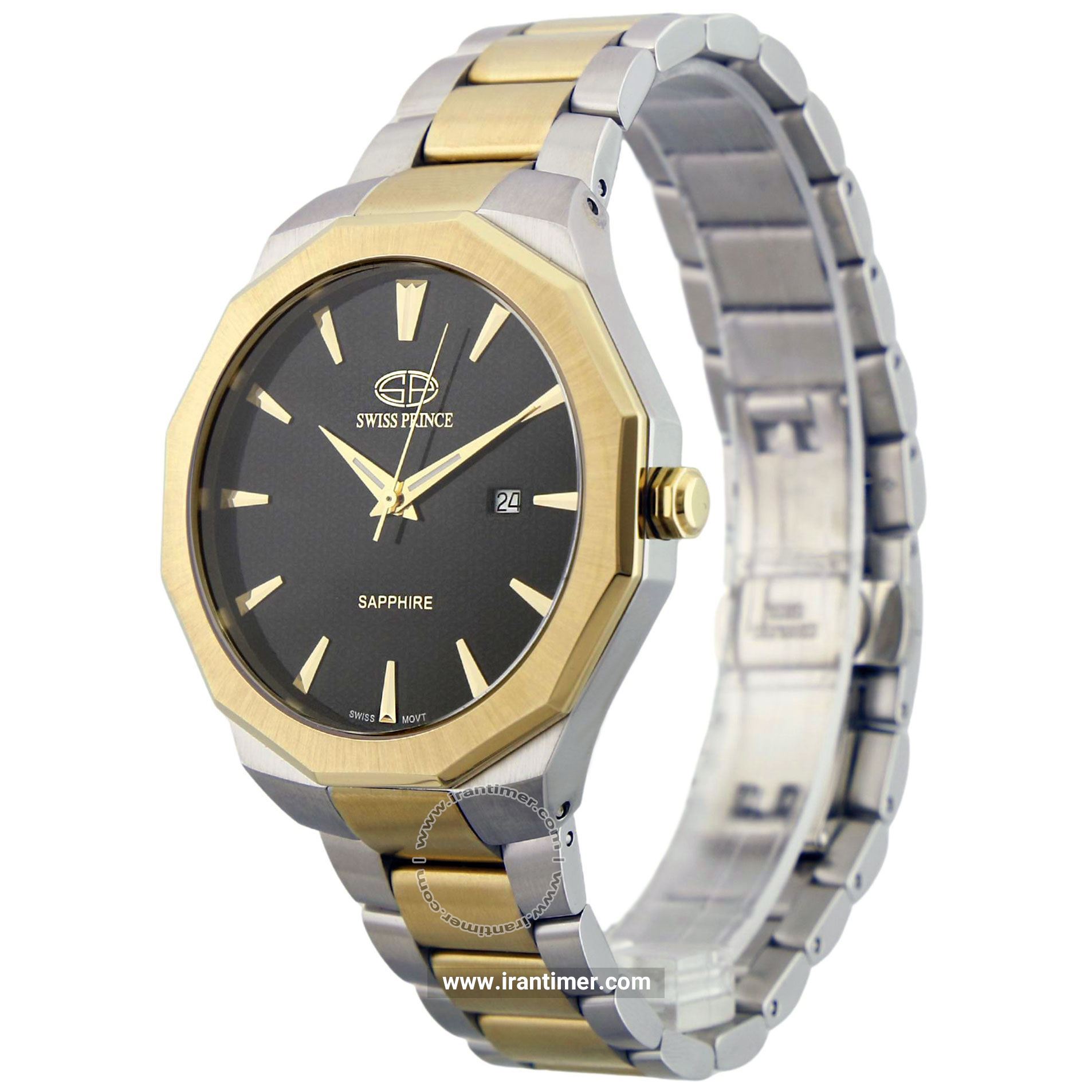قیمت و خرید ساعت مچی مردانه سوئیس پرنس(Swiss Prince) مدل 2002G-MEN-BLACK-SILVER-GOLD کلاسیک | اورجینال و اصلی