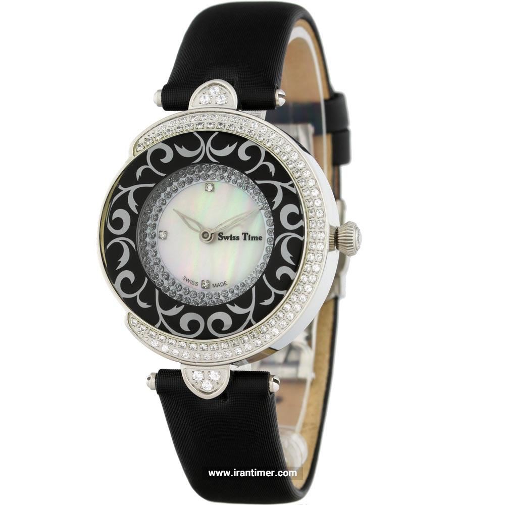 قیمت و خرید ساعت مچی زنانه سوئیس تایم(SWISS TIME) مدل ST 201-SSBlk/Wh فشن | اورجینال و اصلی