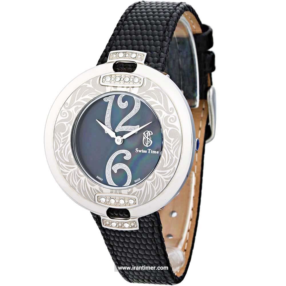 قیمت و خرید ساعت مچی زنانه سوئیس تایم(SWISS TIME) مدل ST 725-SSBlk/Bl کلاسیک فشن | اورجینال و اصلی