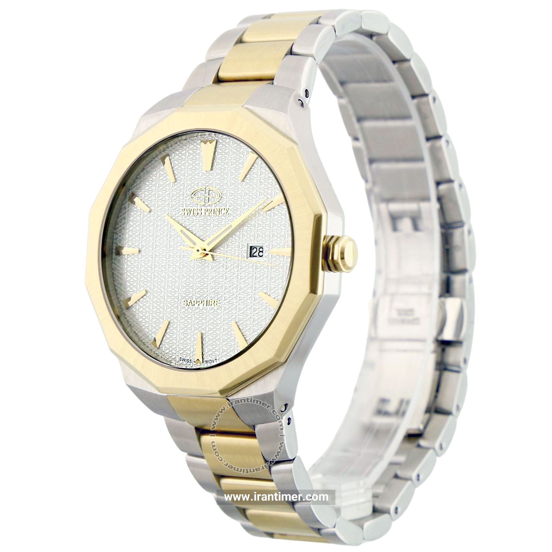 قیمت و خرید ساعت مچی مردانه سوئیس پرنس(Swiss Prince) مدل 2002G-MEN-SILVER-GOLD کلاسیک | اورجینال و اصلی