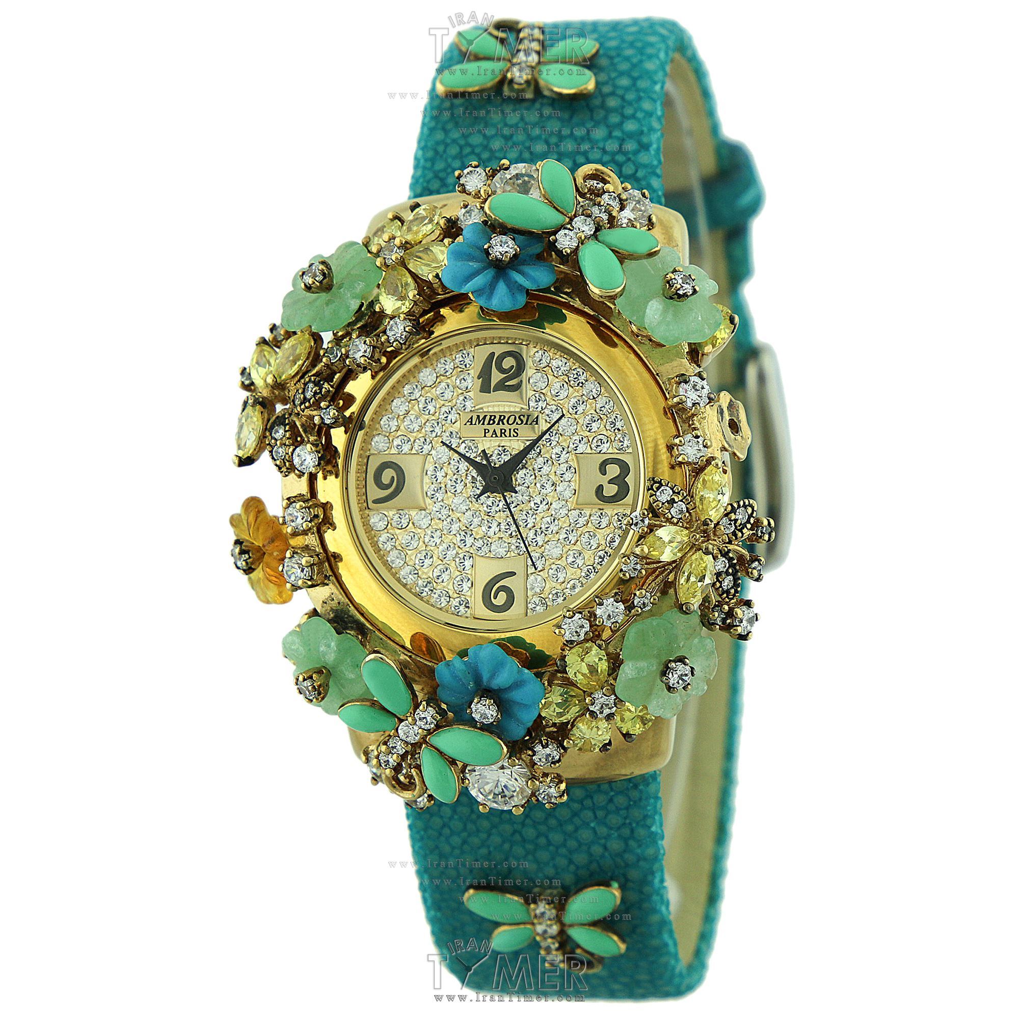 قیمت و خرید ساعت مچی زنانه آمبروزیا پاریس(AMBROSIA PARIS) مدل POMPADOUR-TURQUOIS فشن | اورجینال و اصلی