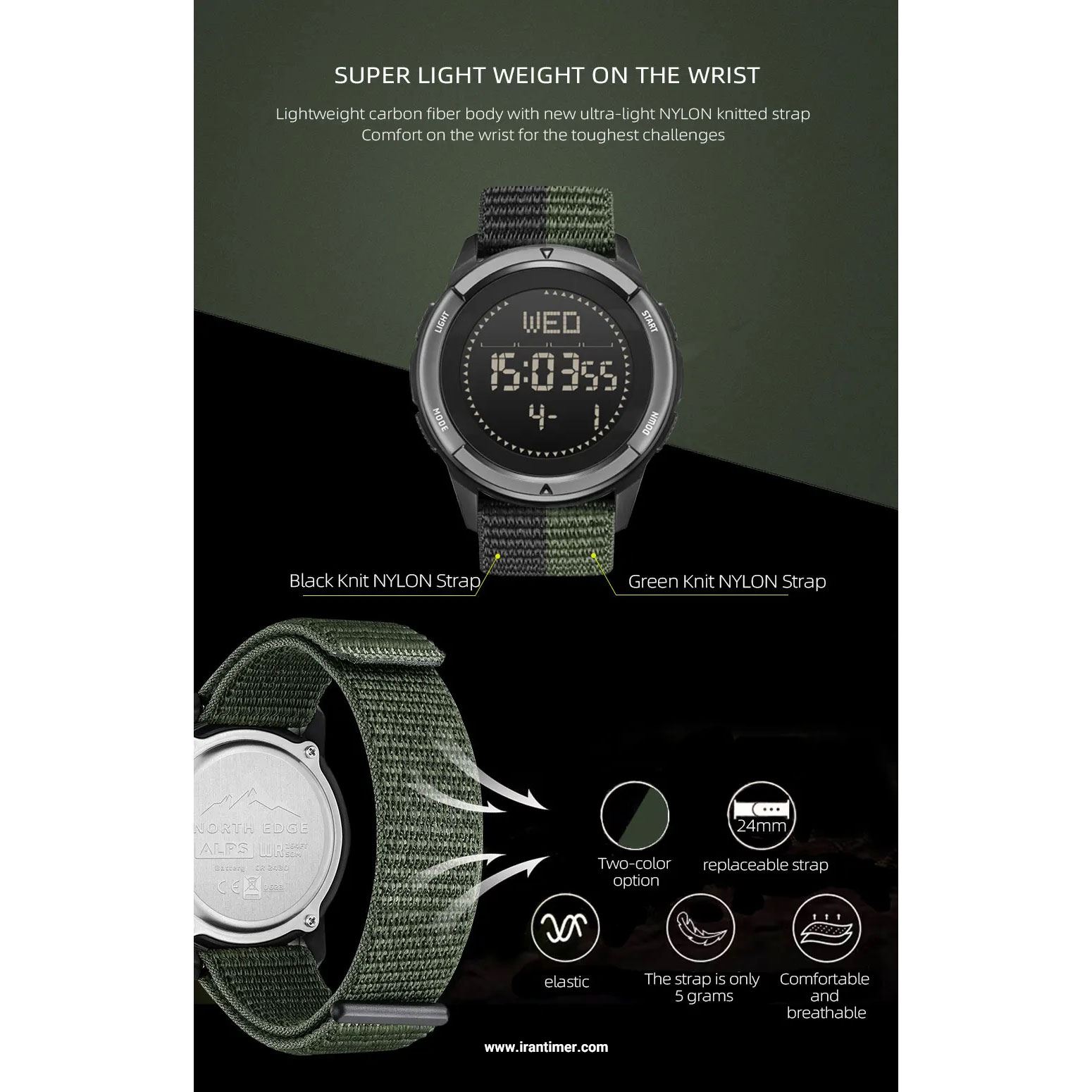 قیمت و خرید ساعت مچی مردانه نورث اج(North Edge) مدل ALPS GREEN اسپرت | اورجینال و اصلی