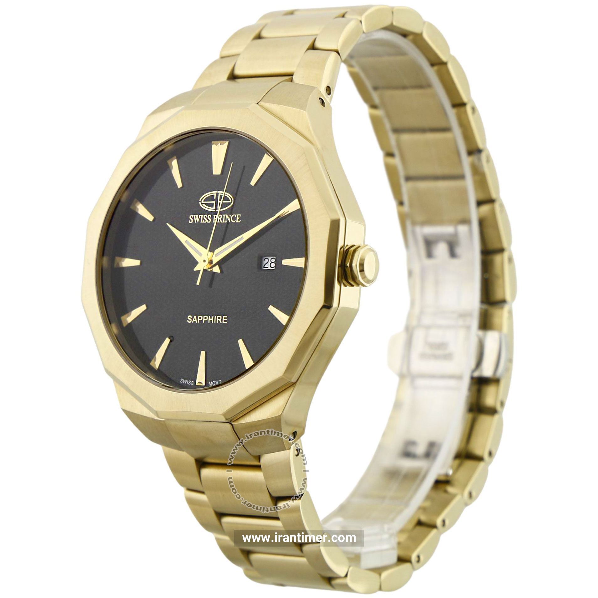 قیمت و خرید ساعت مچی مردانه سوئیس پرنس(Swiss Prince) مدل 2002G-MEN-BLACK-GOLD1 کلاسیک | اورجینال و اصلی