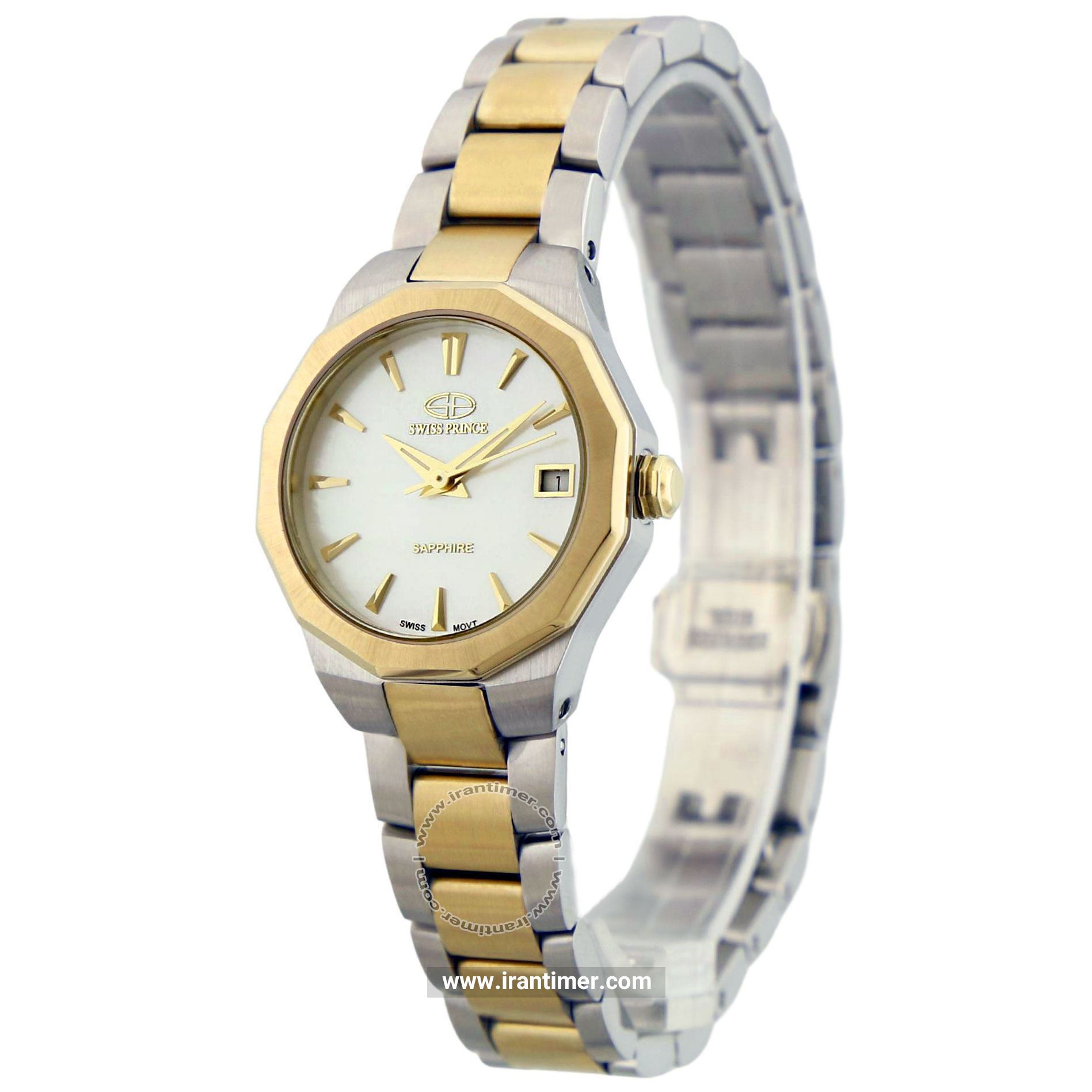 قیمت و خرید ساعت مچی زنانه سوئیس پرنس(Swiss Prince) مدل 2002G-WOMEN-SHELLYWHITE-GOLD کلاسیک | اورجینال و اصلی
