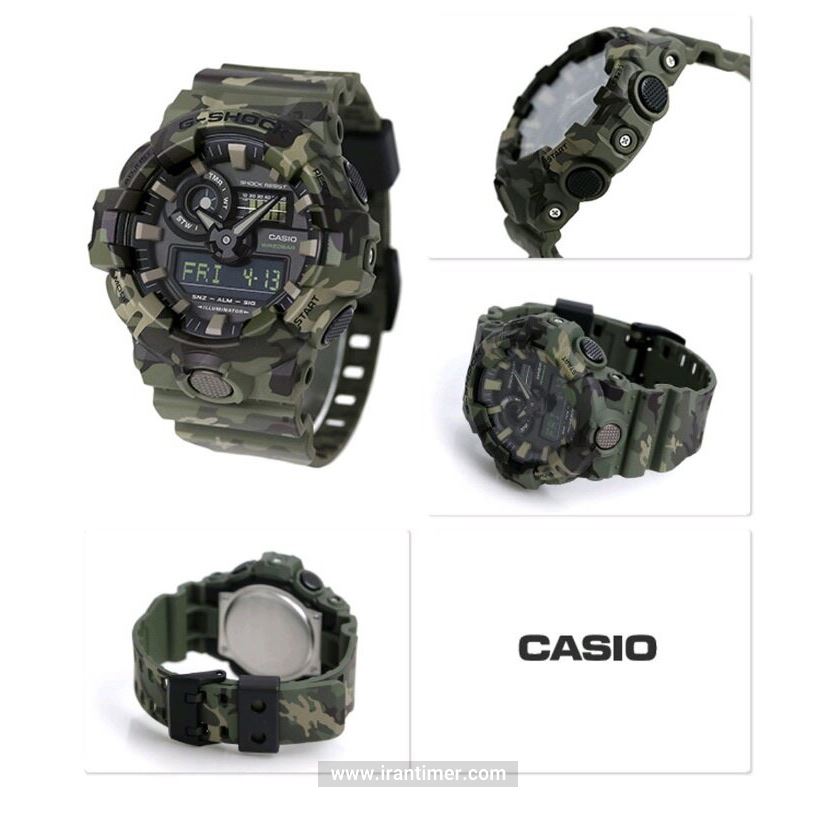 قیمت و خرید ساعت مچی مردانه کاسیو (CASIO) جی شاک مدل GA-700CM-3ADR اسپرت | اورجینال و اصلی