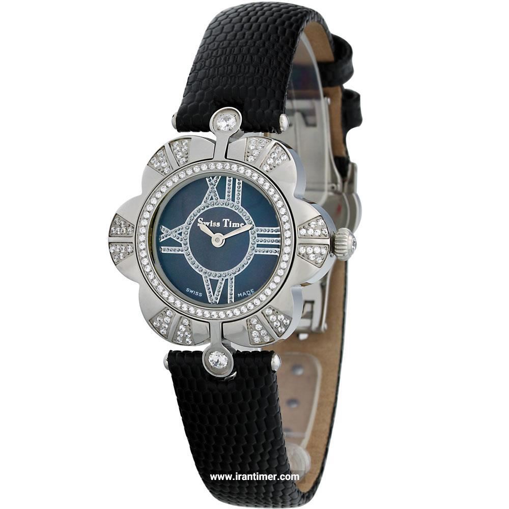 قیمت و خرید ساعت مچی زنانه سوئیس تایم(SWISS TIME) مدل ST 161-SSBlk/Bl فشن | اورجینال و اصلی