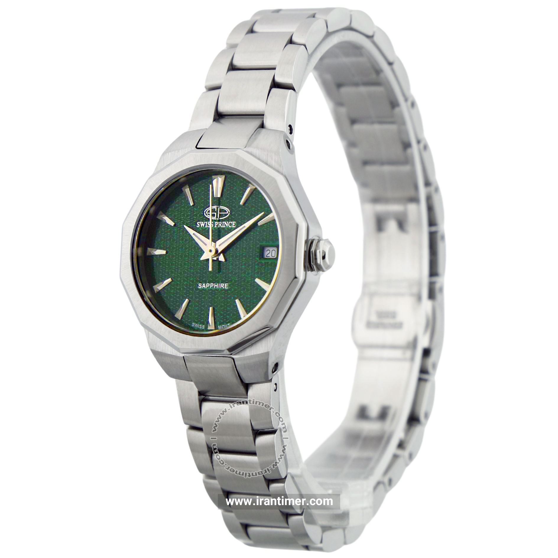 قیمت و خرید ساعت مچی زنانه سوئیس پرنس(Swiss Prince) مدل 2002G-WOMEN-SILVER-GREEN کلاسیک | اورجینال و اصلی