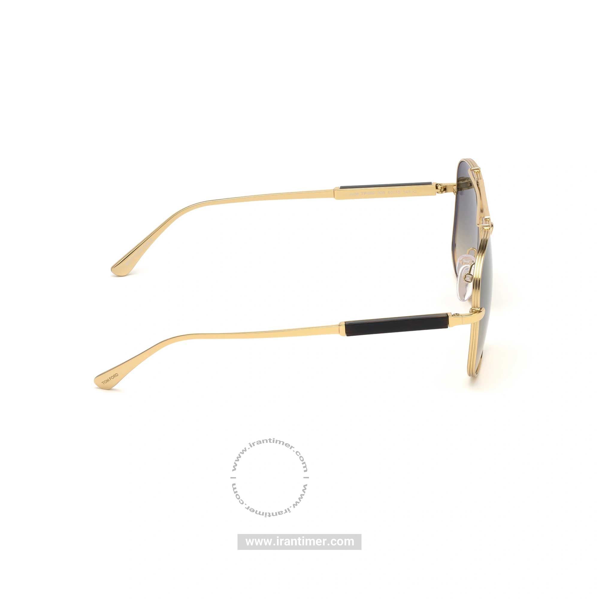 قیمت و خرید عینک آفتابی مردانه خلبانی (TOM FORD) مدل FT 0669 30B 60 | اورجینال و اصلی