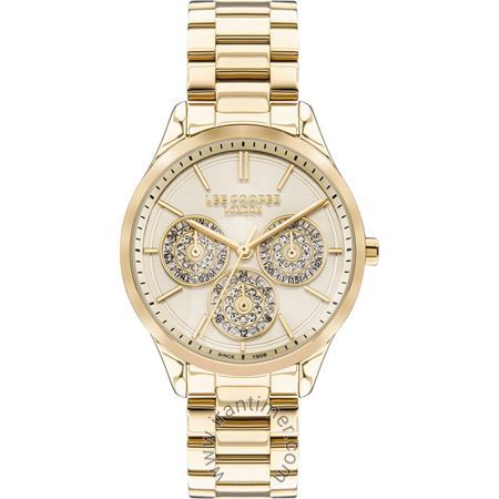 ساعت مچی زنانه فشن بند استیل، نمایش تاریخ کامل، نگین دار