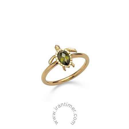 ساعت مچی انگشتر زنانه فشن تمام استیل، سنگ زیرکونیا، رنگ PVD