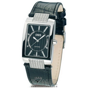 ساعت مچی زنانه کلاسیک نگین دار صفحه مستطیل بند چرمی