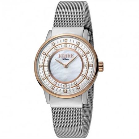 ساعت مچی زنانه کلاسیک تمام استیل، سنگ زیرکونیا، رنگ PVD