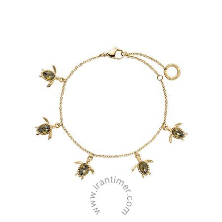 ساعت مچی دستبند زنانه فشن تمام استیل، سنگ زیرکونیا، رنگ PVD