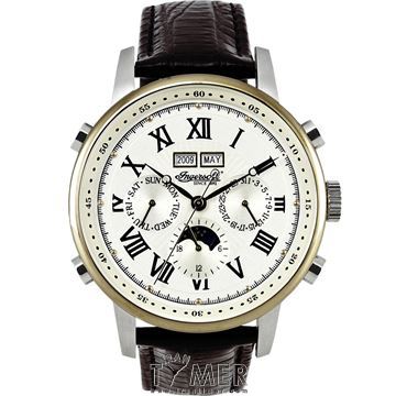 ساعت مچی مردانه کلاسیک بند چرم طبیعی، نمایش تاریخ کامل، نمایش حالت ماه، اتوماتیک