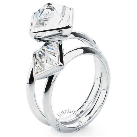 ساعت مچی انگشتر زنانه فشن تمام استیل، نگین سواروسکی