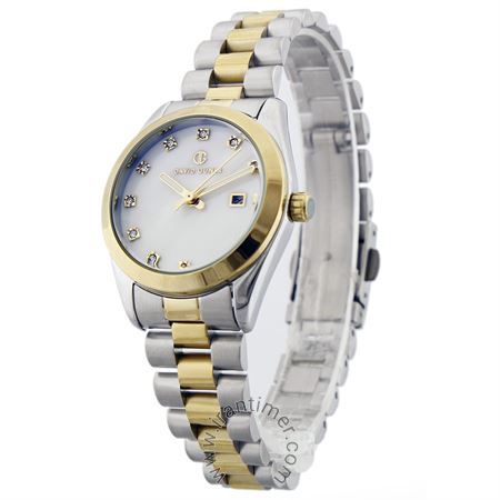 ساعت مچی زنانه کلاسیک فشن بند استیل، نمایش تاریخ، نگین دار