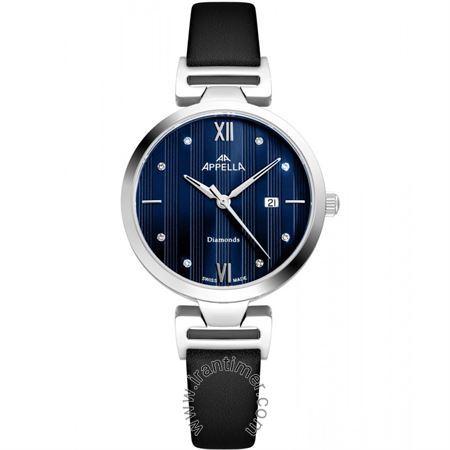 ساعت مچی زنانه کلاسیک بند چرم طبیعی، دارای 8عدد الماس، موتور ETA F04، دارای گواهینامه مخصوص الماس