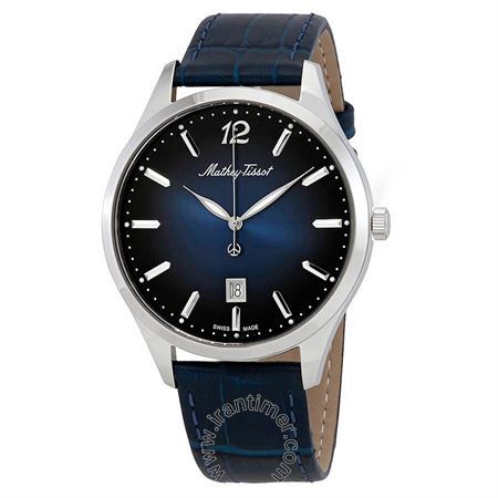 ساعت مچی مردانه کلاسیک بند چرم طبیعی، نمایش تاریخ، موتور RONDA 515 H6