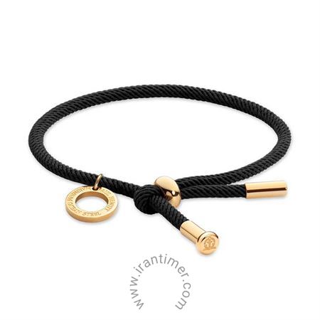 ساعت مچی دستبند زنانه کلاسیک پارچه و استیل، رنگ PVD