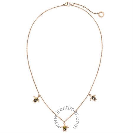 ساعت مچی گردنبند زنانه فشن تمام استیل، سنگ زیرکونیا، رنگ PVD