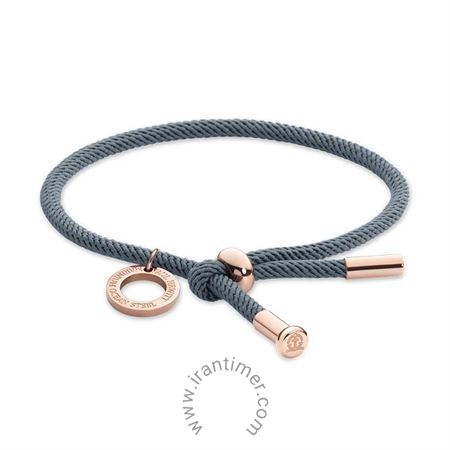 ساعت مچی دستبند زنانه کلاسیک پارچه و استیل، رنگ PVD