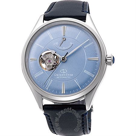 ساعت مچی مردانه کلاسیک بند چرم طبیعی، قلب باز، اتوماتیک، سنگ قیمتی داخل موتور، شاخص ذخیره انرژی