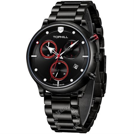 ساعت مچی مردانه کلاسیک تمام استیل، همراه با بند چرم طبیعی