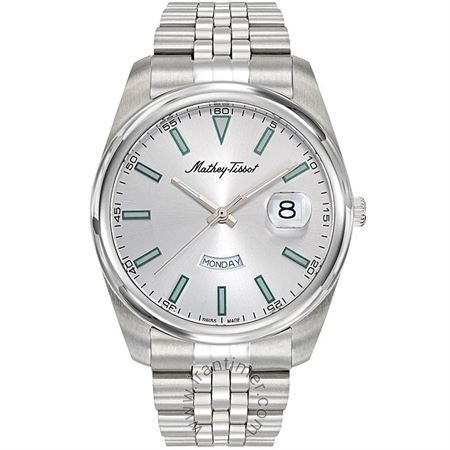 ساعت مچی مردانه کلاسیک تمام استیل، ست، موتور Ronda 517 Day-date