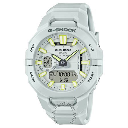 ساعت مچی مردانه اسپرت تمام پلاستیک، هوشمند، اتصال به موبایل از طریق بلوتوث و برنامه CASIO WATCHES، نمایش تاریخ کامل تا سال 2099، دارای 5 زنگ هشدار، دارای دو نور پس زمینه