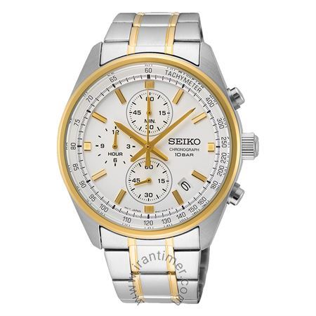 ساعت مچی مردانه کلاسیک تمام استیل، کرونوگراف، نمایش تاریخ، سرعت سنج