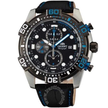 ساعت مچی مردانه کلاسیک بند چرم طبیعی، کرونوگراف، نمایش تاریخ، سرعت سنج